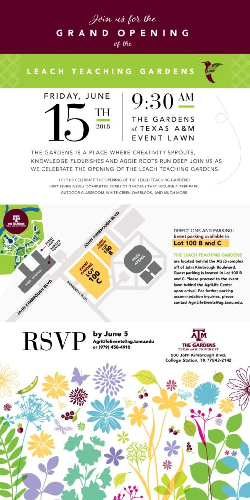 Grand Opening Of The Leach Teaching Gardens Texas A M University