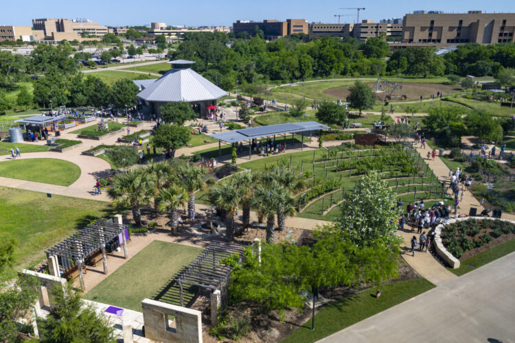 birds eye view of the gardens during the hullabloom festival